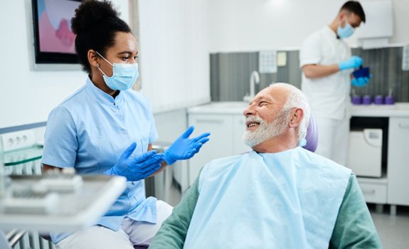 Man smiling in the dental chair