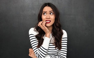 woman eating a salad