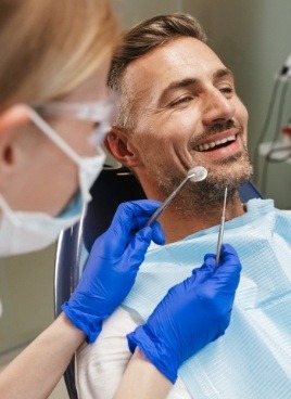 Man receiving dental checkup