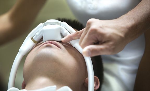 Dental patient getting nitrous oxide sedation