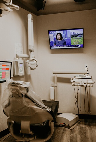 High tech dental exam room