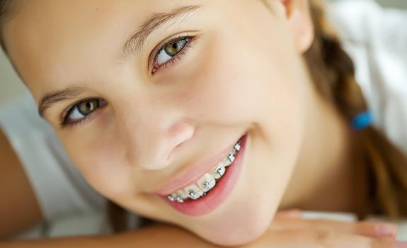 Teen girl with braces