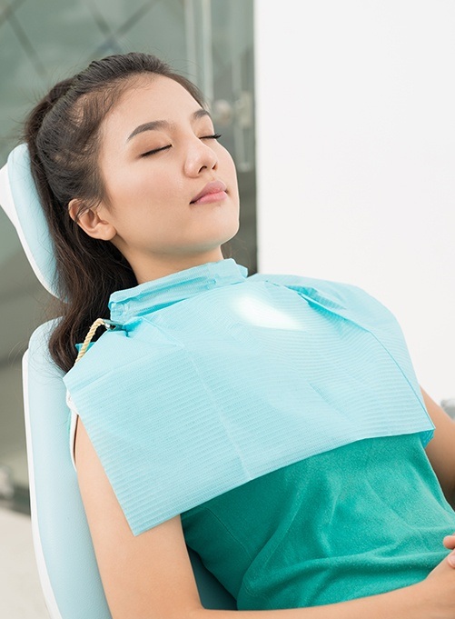 Relaxed patient under dental sedation