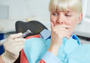 Anxious patient in need of sedation dentistry treatment